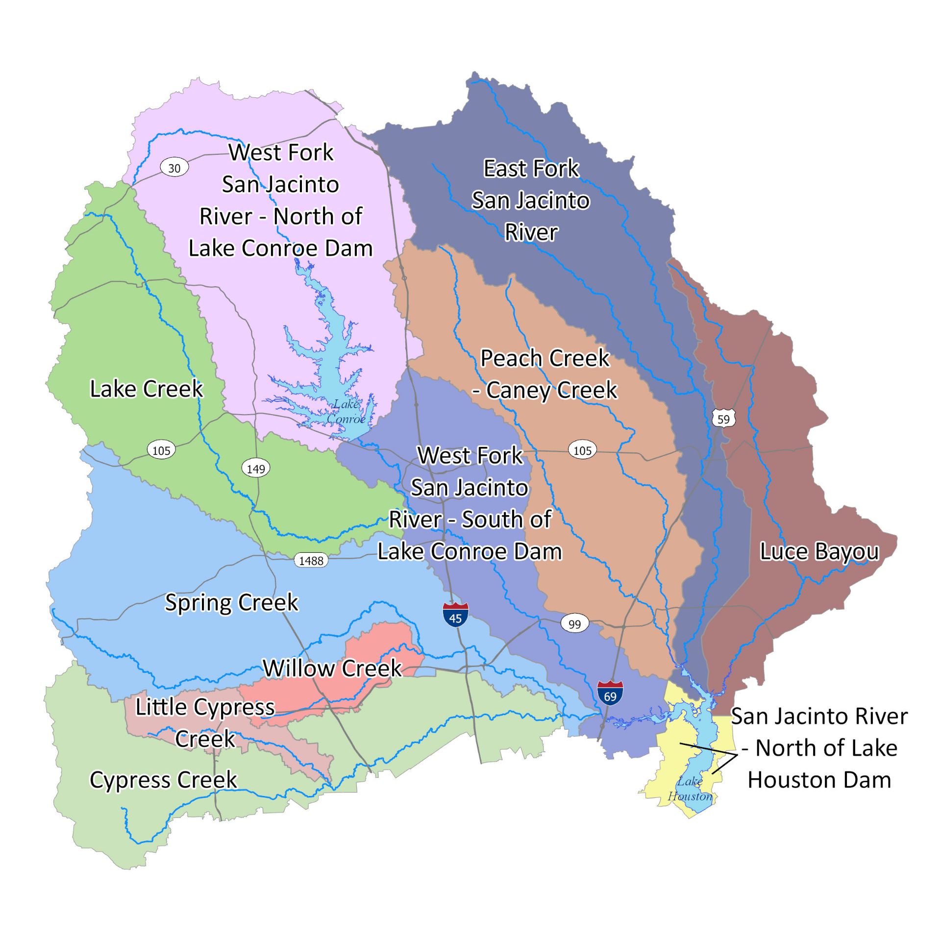 Upper San Jacinto River Watershed Map